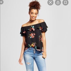 Off shoulder black blouse